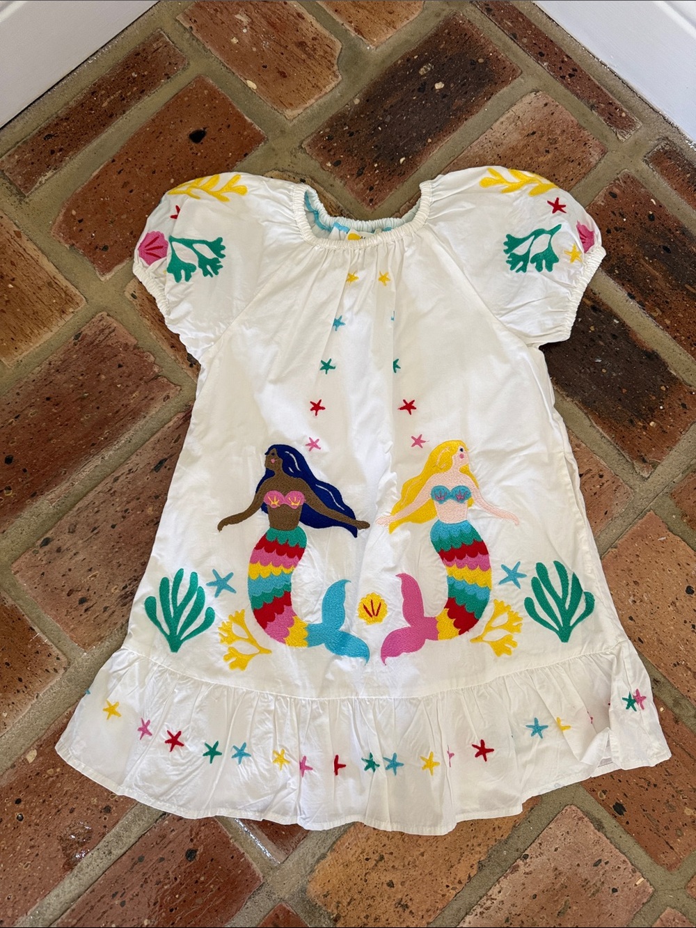Mini Boden Embroidered Mermaid Sundress Toddler Girls Size 2-3